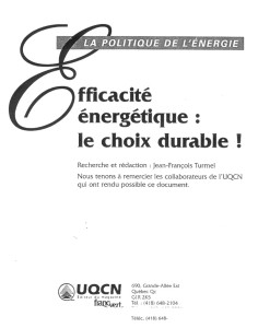 Politique énergétique mémoire page titre