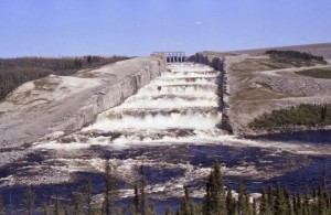 Déversoir avec eau